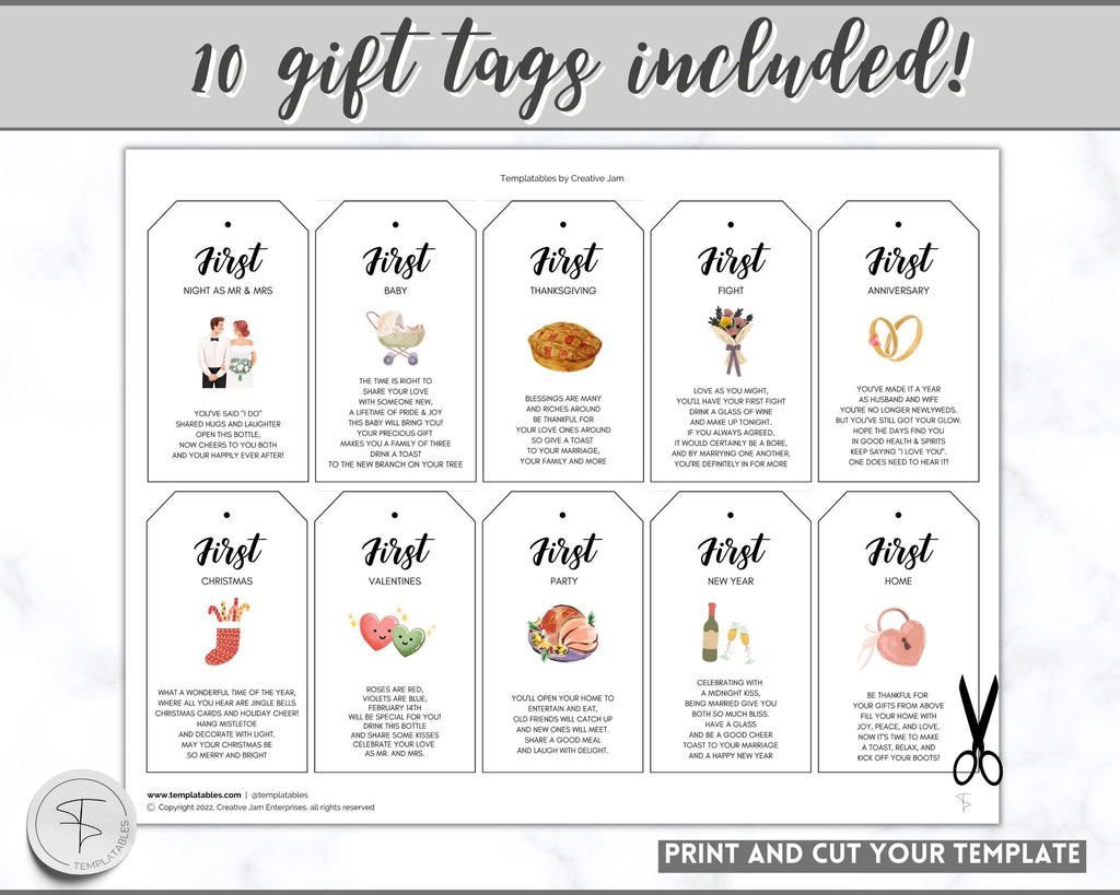Marriage Milestone Wine Basket Tags | Printable Wine Bottle Gift Tags marriage-milestone-wine-basket-tags-printable-wine-bottle-gift-tags