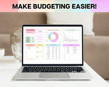 Load image into Gallery viewer, COLORFUL Budget Spreadsheet | Google Sheets Automated Budget Planner for Paychecks, Financial Planning and Savings | Rainbow
