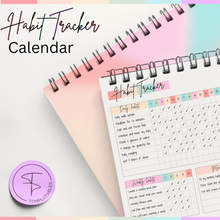 Load image into Gallery viewer, Habit Tracker Calendar – Daily, Weekly &amp; Monthly Habit &amp; Goal Tracker, Wire-Bound Planner with Colorful Design, Premium 250gsm Paper | A5
