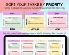 Load image into Gallery viewer, Kanban Board Spreadsheet | With Project Management Gantt Chart, Project Planner, Task Manager, To Do List, Activity Tracker, Google Sheets &amp; Trello
