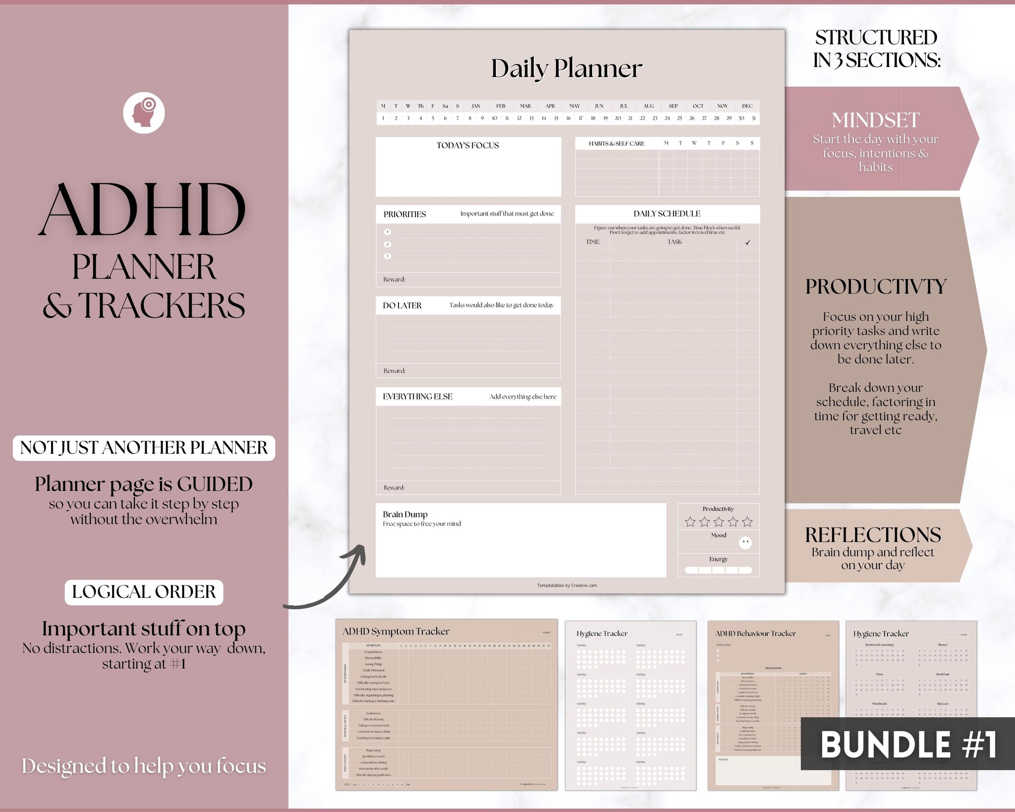 Ultimate ADHD Planner Bundle | ADHD Neurodivergent Daily Life Planner