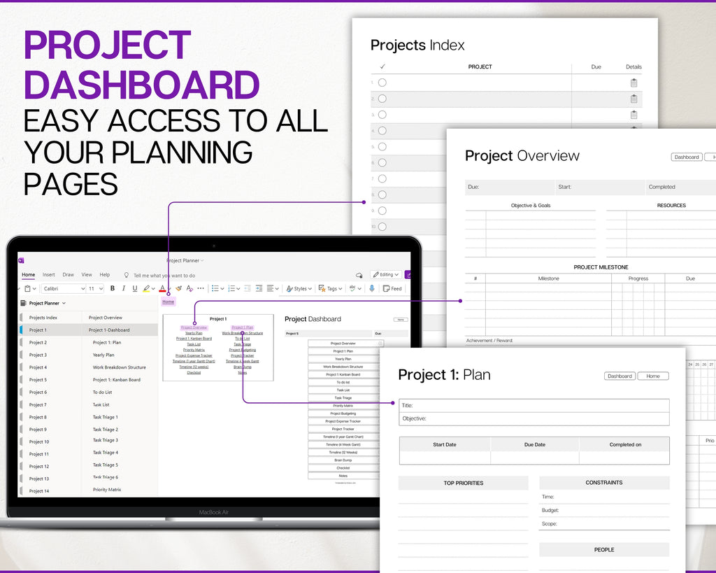 Onenote Project Dashboard OneNote Project Planner - Efficient Way of Managing OneNote Projects!