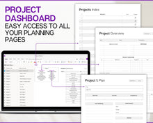 Load image into Gallery viewer, OneNote Project Planner! Includes Project Tracker, Project Management, Digital Planner, Work Schedule, Business, One Note Template, Gantt &amp; Plan
