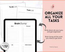 Load image into Gallery viewer, Task Triage: Prioritize and Organize with To-Do List, Brain Dump, and Task Tracker - Printable and Digital Planning Templates | Mono
