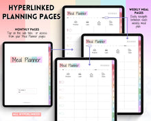 Load image into Gallery viewer, Digital GoodNotes Meal Planner | Colorful iPad Weekly Meal Plan, Grocery List &amp; More | Pastel Rainbow
