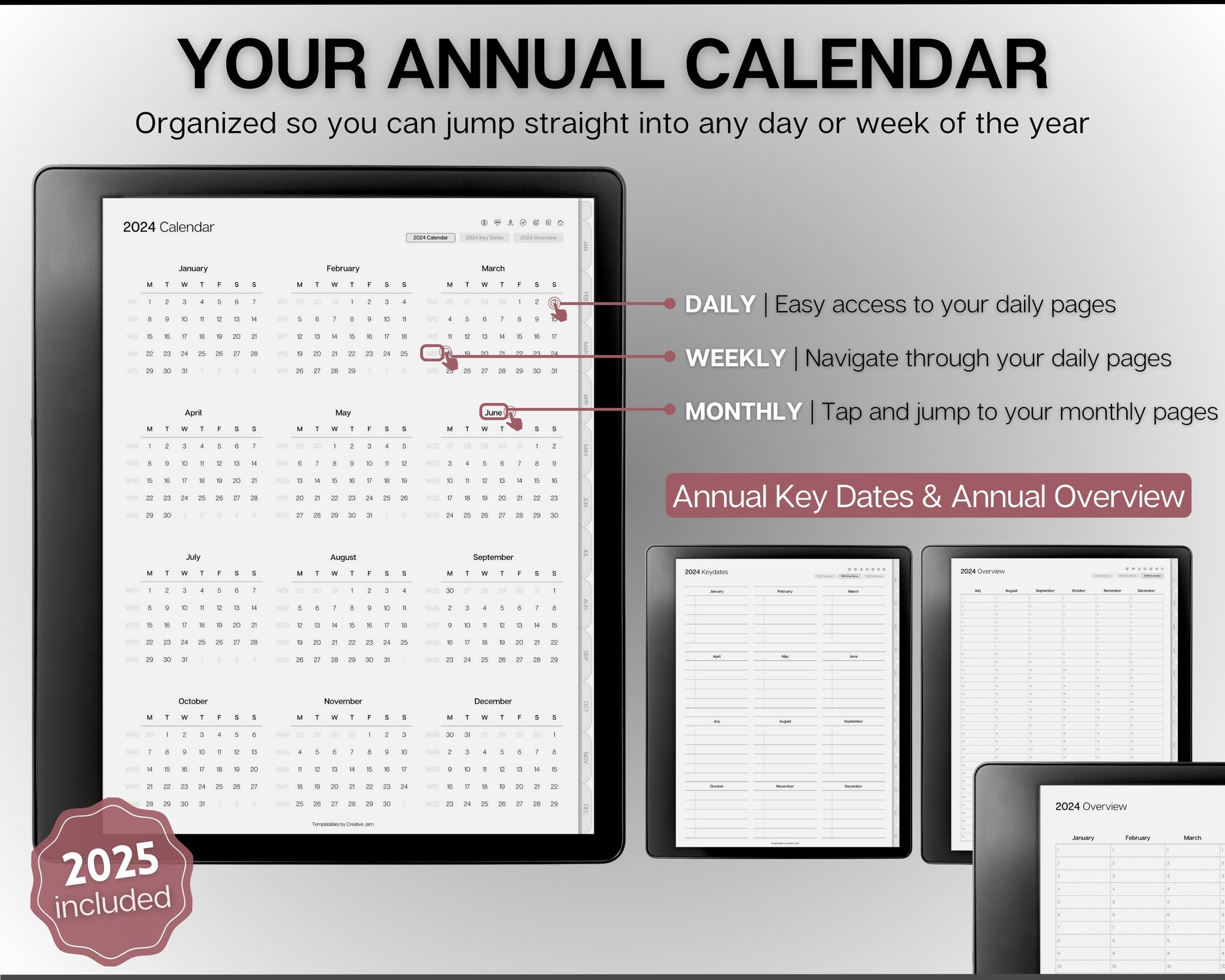 Ultimate 2025 Daily Planner for Kindle Scribe Daily Schedule