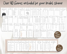 Load image into Gallery viewer, EDITABLE Bridal Shower Game BUNDLE | With 40+ Wedding Shower Games, Bachelorette Party, He said she said, Bridal Feud, Who knows the bride &amp; Bingo
