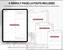 Load image into Gallery viewer, 2024 WEEKLY Digital Planner | Digital Life Planner &amp; Weekly Schedule Undated | Perfect for iPad, GoodNotes &amp; Notability
