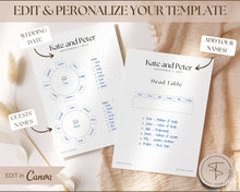 Load image into Gallery viewer, EDITABLE Wedding Seating Chart Templates | Round &amp; Rectangle Tables, Head Table, Seating Arrangement, Wedding Planner &amp; Seat Map for Reception
