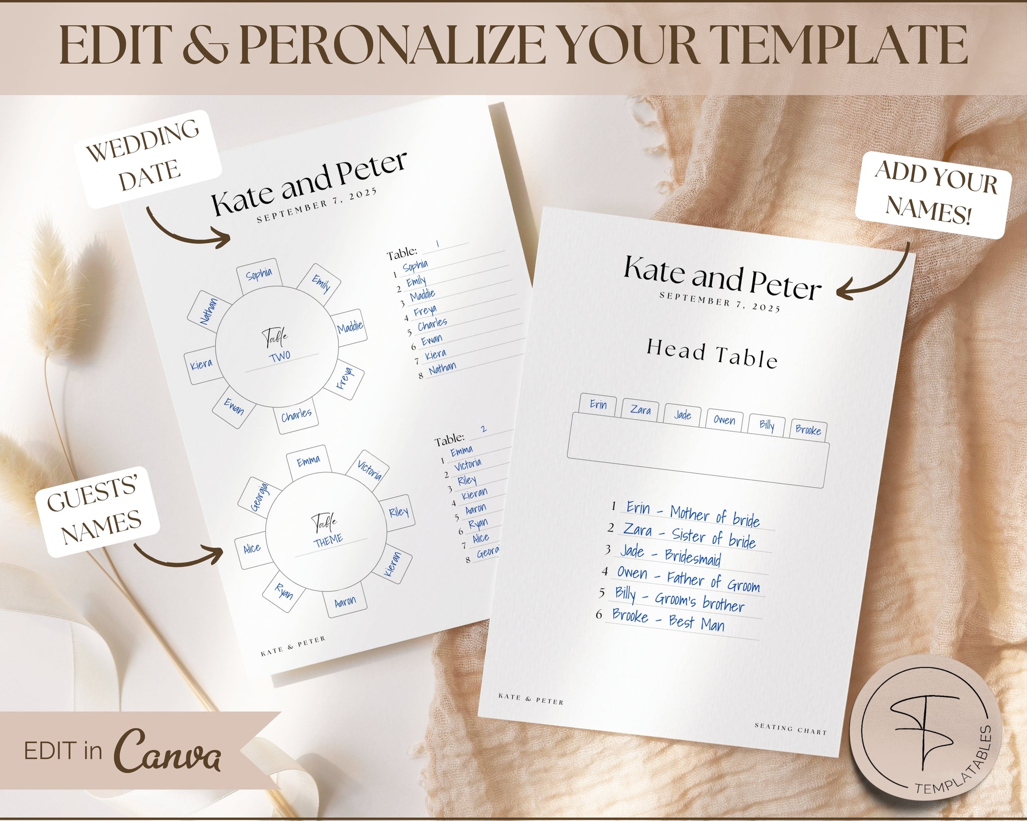 Editable Table Download Editable wedding table plan template | Beachweddingtips.com