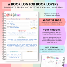 Load image into Gallery viewer, Reading Journal for Book Lovers | Log Book to Summarize, Review and Rate the Books you've Read | A5

