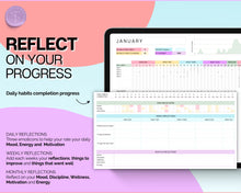 Load image into Gallery viewer, Habit Tracker Spreadsheet | Includes Goal Planner, Goals Tracker, Mood, Habit Planner, Daily Weekly Monthly, Google Sheets &amp; Goal Setting Template | Colorful
