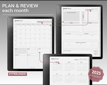 Load image into Gallery viewer, 2024 WEEKLY Planner for Kindle Scribe | Hyperlinked Digital Planner &amp; Kindle Scribe Templates for Weekly Schedule | 2025 Kindle Scribe Planner Pdf
