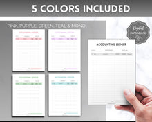 Load image into Gallery viewer, Printable Accounting Ledger for Small Businesses | Small Business Bookkeeping Template
