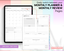 Load image into Gallery viewer, 2024 Colorful Monthly Planner | COLORFUL Hyperlinked Digital Calendar &amp; iPad Planner |  Monthly Schedule, Life Planner | For GoodNotes &amp; Notability
