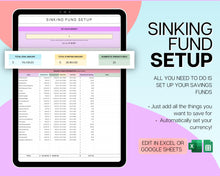 Load image into Gallery viewer, COLORFUL Savings Spreadsheet | Sinking Funds Tracker, Savings Tracker, Finance Budget Planner &amp; Savings Template | for Excel &amp; Google Sheets
