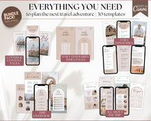 Load image into Gallery viewer, MOBILE Travel Itinerary Template | Create Your Travel Guide Itinerary for Weekend Trips, Birthdays, Girls Trips with Canva
