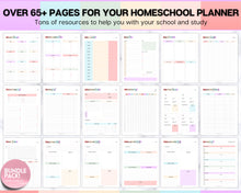 Load image into Gallery viewer, 65pg HOMESCHOOL Planner Printable | With 2024 2025 Home School Teacher, Academic Lesson Planner for Preschool, Kindergarden, Homework &amp; Daily Schedule
