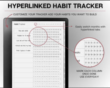 Load image into Gallery viewer, Kindle Scribe Digital Habit Tracker | Digital Planner with Daily, Monthly &amp; Yearly Habit Tracker | Simple Goal Tracker &amp; Routine Tracker Templates
