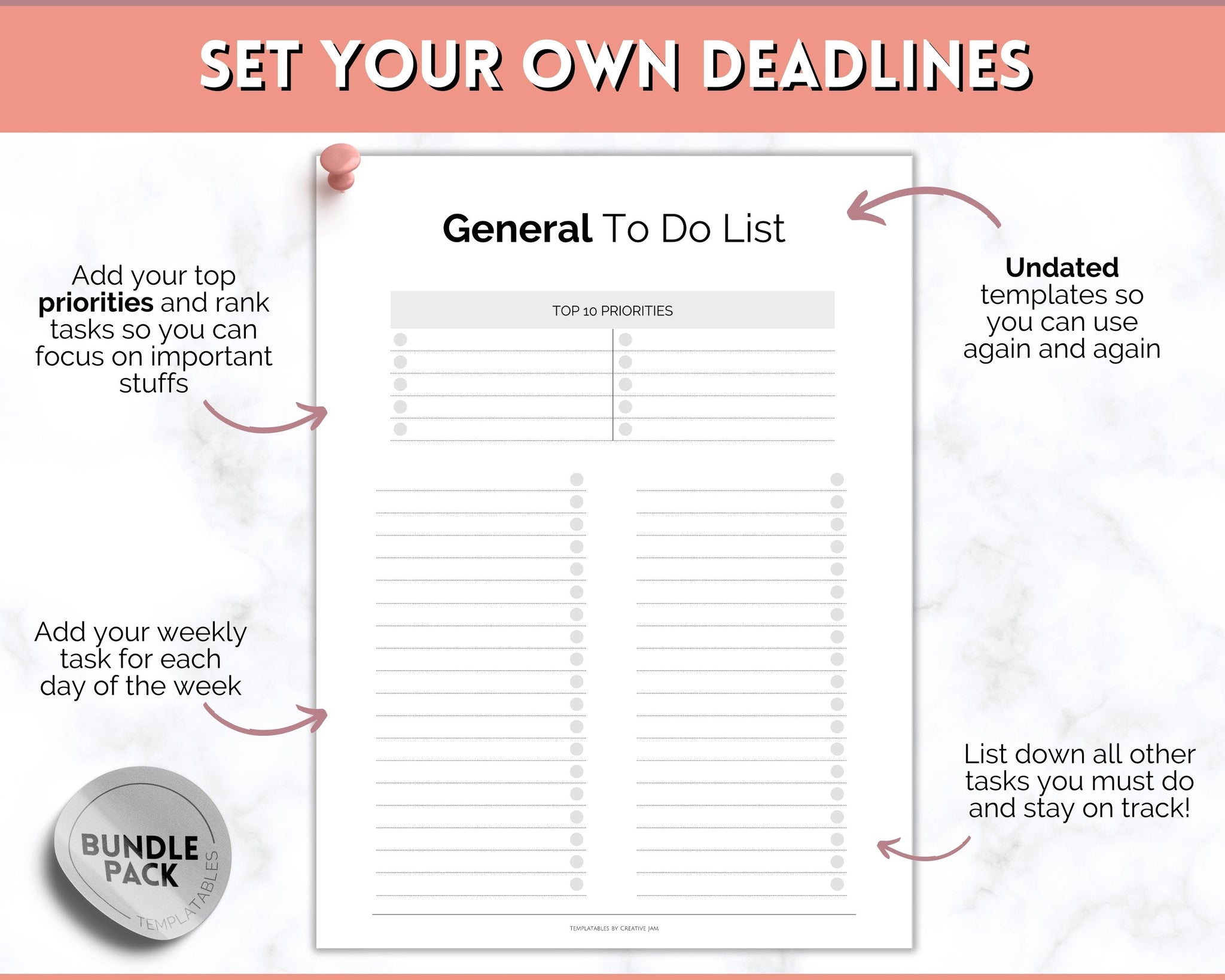 To Do List Printable, to Do List Planner Page, Productivity