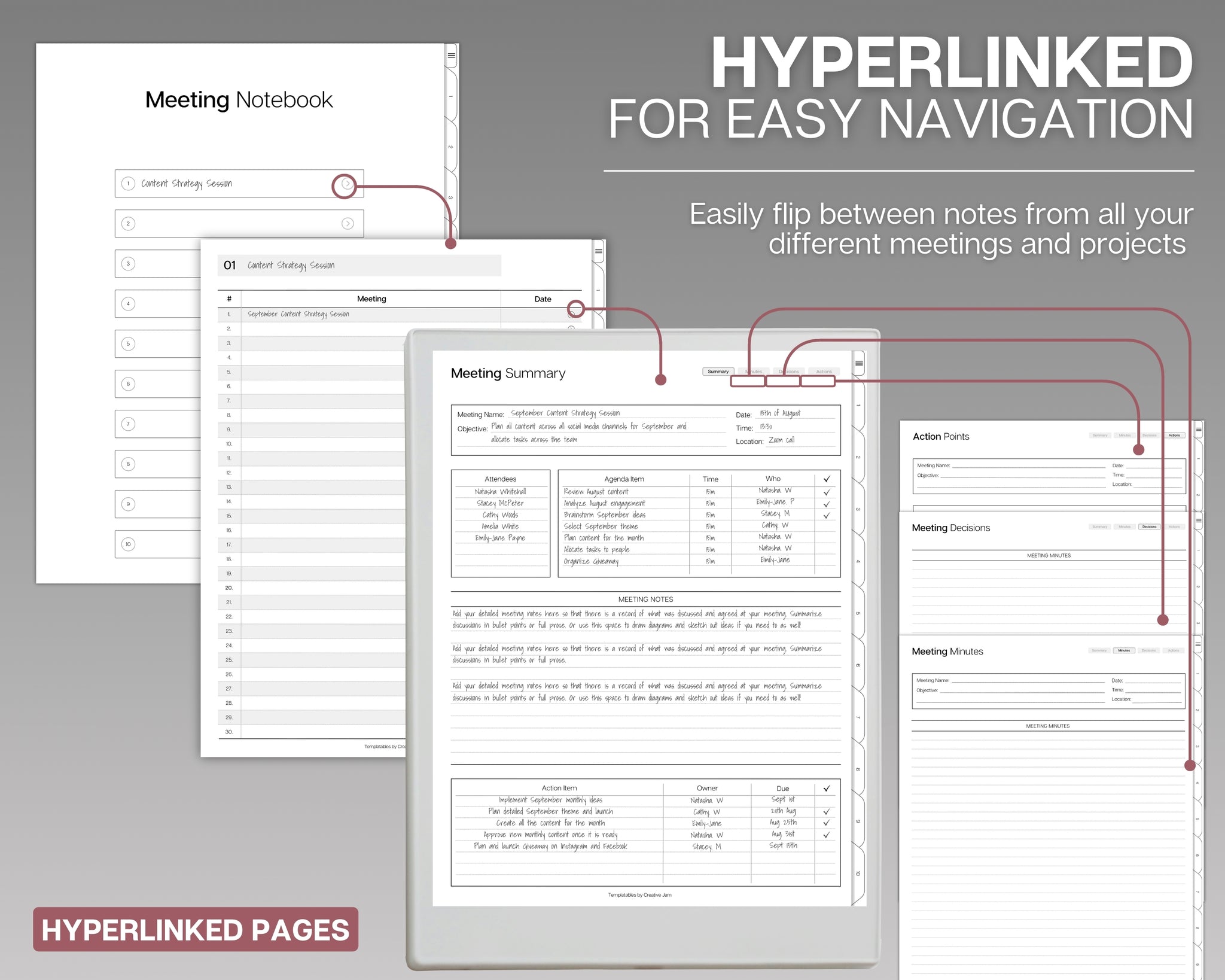 Digital Meeting Notes Template for Supernote | Organize Seamlessly!