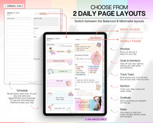 Load image into Gallery viewer, 2023 2024 Ultimate Digital Planner | Daily, Weekly, Monthly Planner for iPad &amp; GoodNotes, That Girl Aesthetic | Colorful
