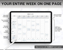 Load image into Gallery viewer, 2024 WEEKLY Hourly Digital Planner | Your Stylish Companion for iPad, Undated, GoodNotes, Digital Life Planner and Notability | Mono
