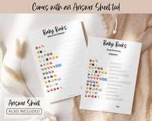 Load image into Gallery viewer, Printable Baby Emoji Game | Includes Emoji Pictionary Baby Shower Game, Baby Emoji Game &amp; Printable Baby Shower Games Template | Perfect for Minimalist | Boho | Woodland
