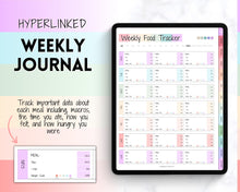 Load image into Gallery viewer, Colorful Digital Food Diary Tracker | Food Journal &amp; Weekly Meal Planner | For Daily Food Tracker, Digital Planner, Diet Journal &amp; Fitness on GoodNotes
