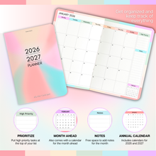 Load image into Gallery viewer, 2026-2027 Pocket Planner | Small A6 Size - Fits in Your Bag | Two-Year Calendar | Premium 120gsm Paper | Portable &amp; Durable Design
