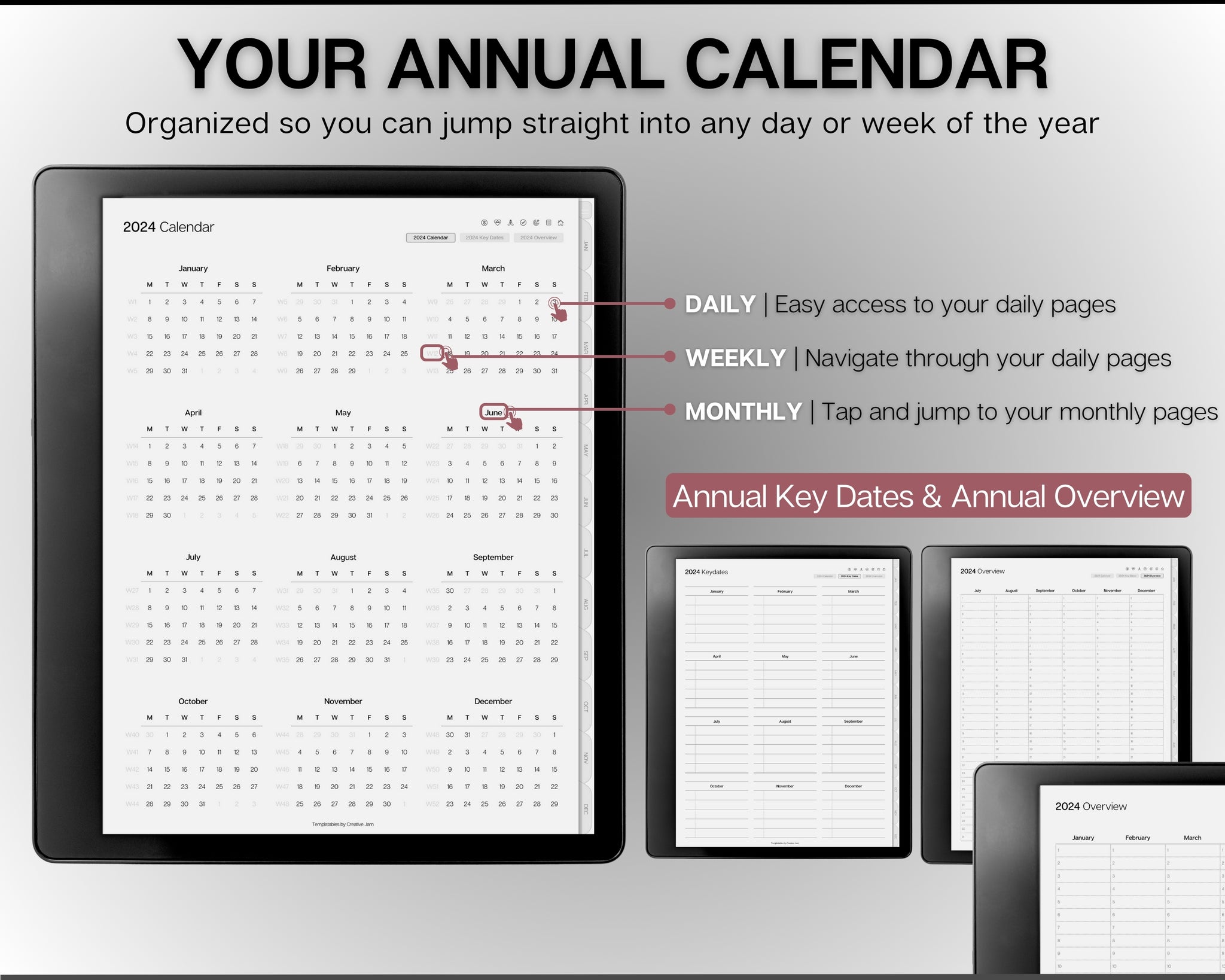 Ultimate 2024 Kindle Scribe Daily Planner Hyperlinked Digital planner
