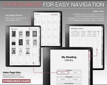 Load image into Gallery viewer, Digital Reading Journal | Kindle Scribe Templates with Digital Reading Planner, Digital Book Journal, Reading Log, Book Tracker, Book Review
