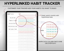 Load image into Gallery viewer, Digital Habit Tracker | Daily, Monthly &amp; Yearly Habit Tracker | Simple Goal &amp; Routine Tracker for GoodNotes &amp; iPad | Mono

