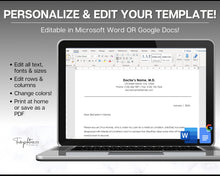 Load image into Gallery viewer, Editable Doctors Excuse Note | Editable Template for Fake Doctors Note, Medical Note for Work, School &amp; Word Template | Perfect for Google Docs | Paragraph
