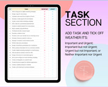 Load image into Gallery viewer, Decision Matrix Spreadsheet | Task Priority Tracker Template with Google Sheets Spreadsheet, Eisenhower Matrix, To Do List, Decision Maker &amp; Brain Dump | Colorful
