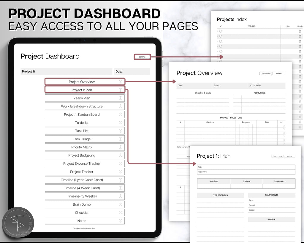 Digital Project Planner | Ultimate Tracker for Project Management