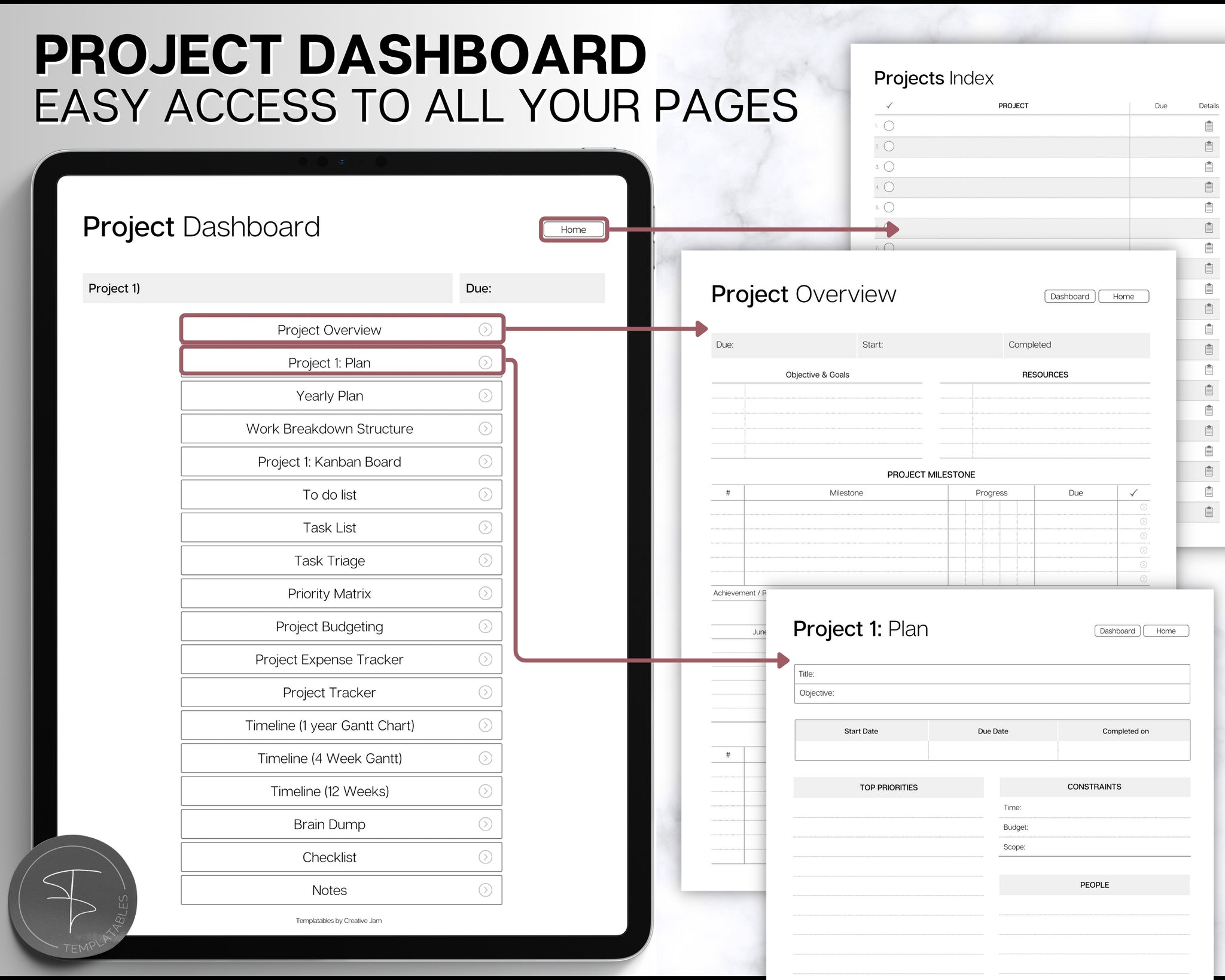 Digital Project Planner | Ultimate Tracker for Project Management