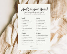 Load image into Gallery viewer, &#39;What’s in your Phone?&#39; Bridal Shower Game Printable
