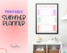 Load image into Gallery viewer, Kids Summer Calendar 2023 | Summer Poster, Summer Countdown, Printable Planner &amp; Checklist | Pastel Rainbow
