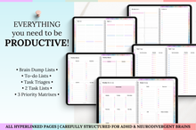 Load image into Gallery viewer, 2026 ADHD Daily Planner, COLORFUL GoodNotes Digital Planner for Neurodivergents, Brain Dump, iPad to do list, cleaning, Smart Apple Links (Copy)
