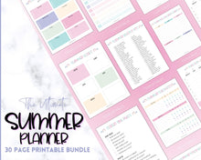 Load image into Gallery viewer, 2023 Summer Planner for Kids | Kids Summer Schedule, Activities, Printable Calendar &amp; Checklist Template | Mermaid
