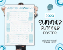 Load image into Gallery viewer, Kids Summer Calendar 2023 | Summer Poster, Summer Countdown, Printable Planner &amp; Checklist | Blue
