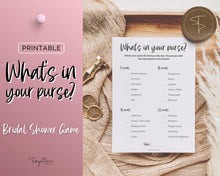 Load image into Gallery viewer, &#39;What&#39;s in your Purse?&#39; Bridal Shower Game Printable
