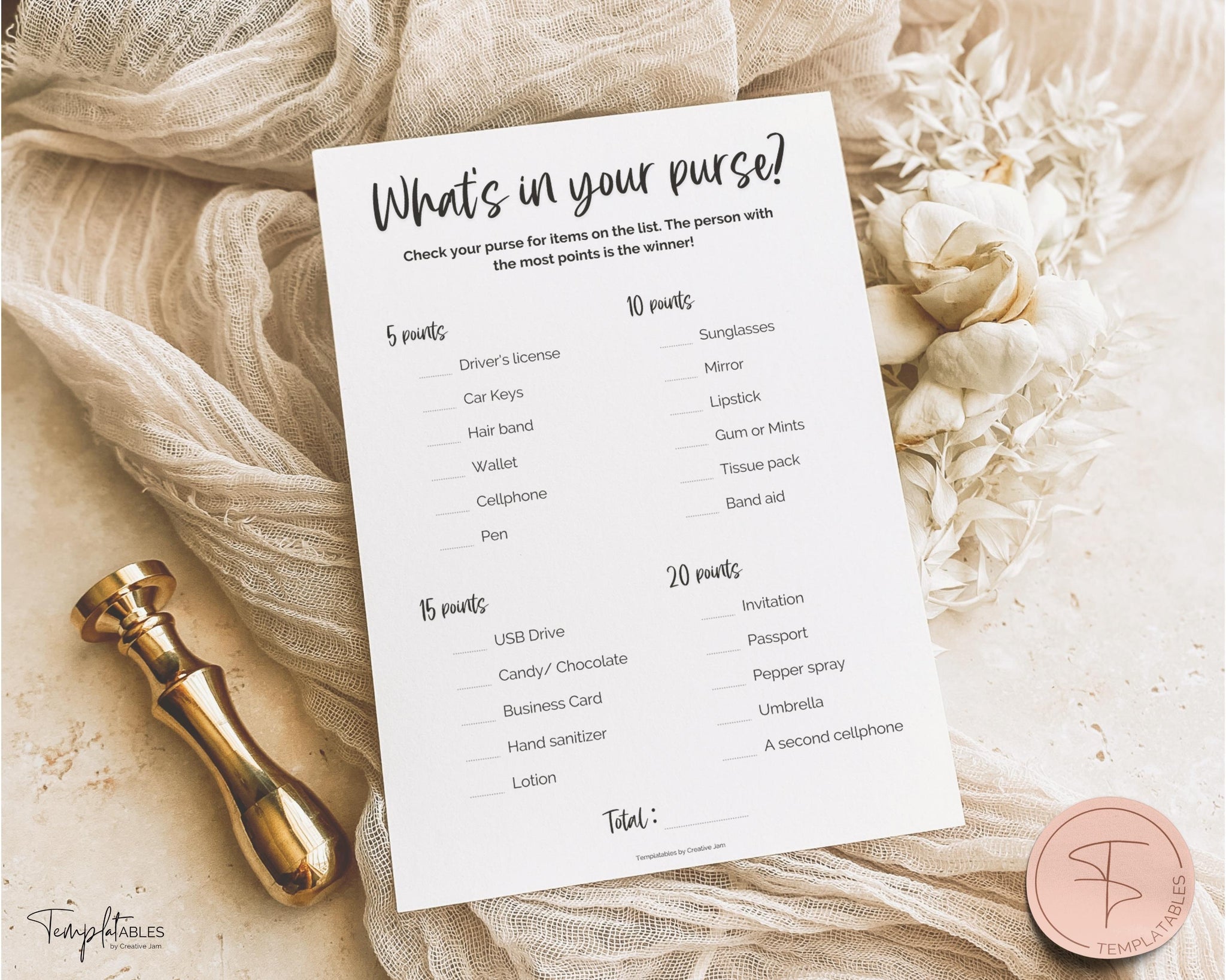 Editable Whats in Your Purse Bridal Shower Game Cactus Fiesta Mexican -  Design My Party Studio