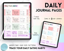 Load image into Gallery viewer, Colorful Digital Food Diary Tracker | Food Journal &amp; Weekly Meal Planner | For Daily Food Tracker, Digital Planner, Diet Journal &amp; Fitness on GoodNotes
