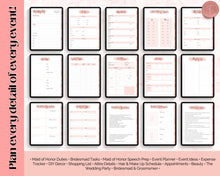 Load image into Gallery viewer, Digital Maid of Honor Planner | Matron of Honor Digital Planner, MOH Binder Book, Wedding Checklist, Bridal Shower, Bachelorette &amp; GoodNotes
