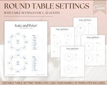 Load image into Gallery viewer, EDITABLE Wedding Seating Chart Templates | Round &amp; Rectangle Tables, Head Table, Seating Arrangement, Wedding Planner &amp; Seat Map for Reception
