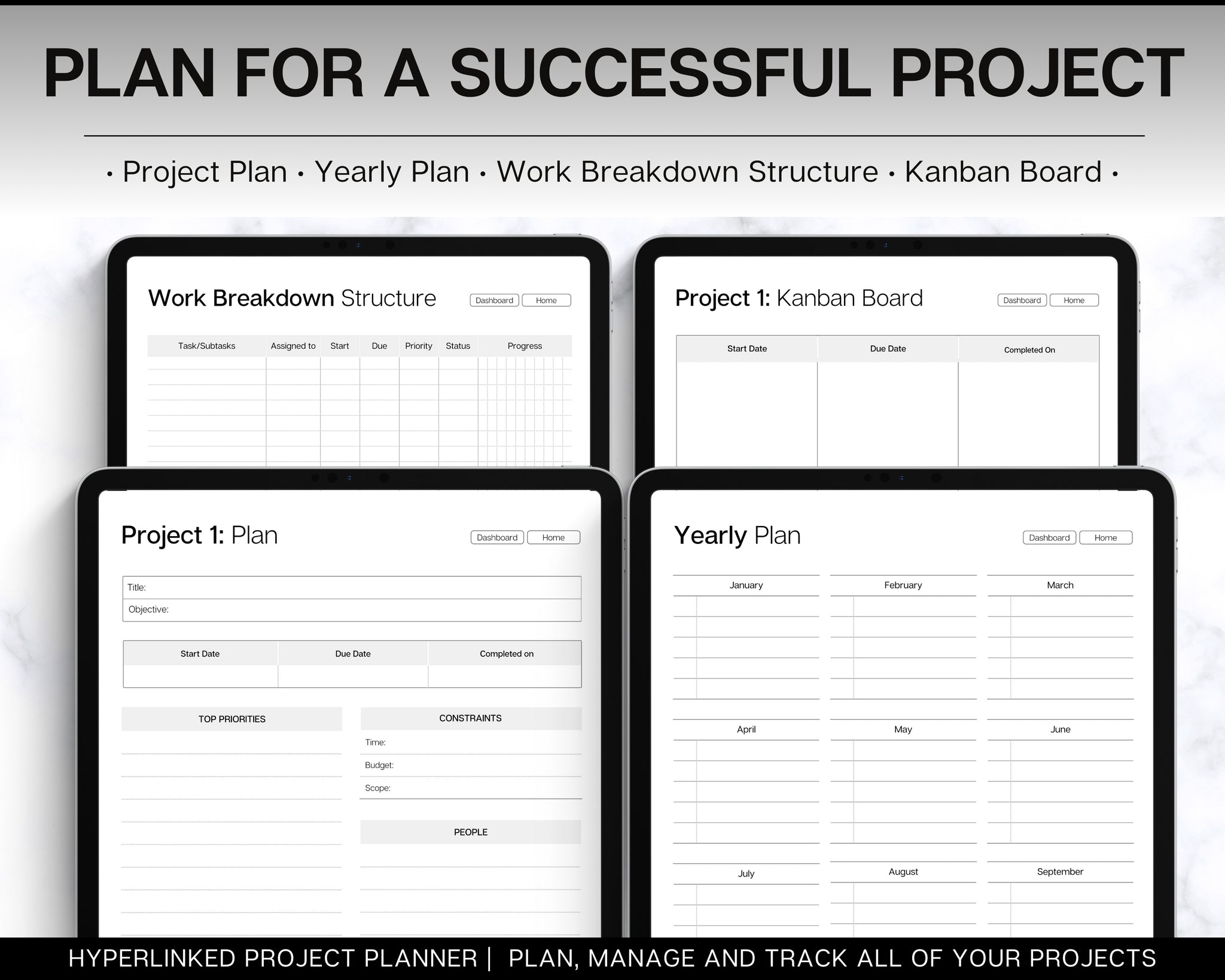 Digital Project Planner | Ultimate Tracker for Project Management