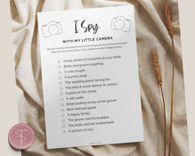 Load image into Gallery viewer, Printable &#39;I Spy&#39; Wedding Game Template | Perfect as Wedding Table Games, Ice breaker, Word search, Scavenger Hunt, Printable Wedding Reception Game &amp; Photo Hunt
