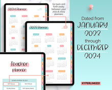 Load image into Gallery viewer, Digital Teacher Planner - 2023 &amp; 2024 Academic Planner | GoodNotes Homeschool Lesson Plan Template for iPad | Colorful Sky
